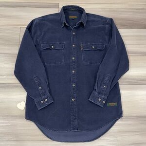 WOLVERINE Since 1883 Blue Corduroy Work Shirt with Pockets Size Small / 14.5